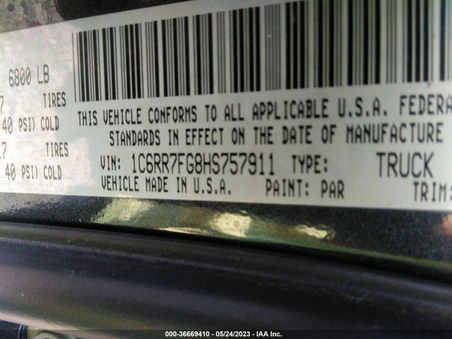 1C6RR7FG8HS757911 RAM 1500 Tradesman