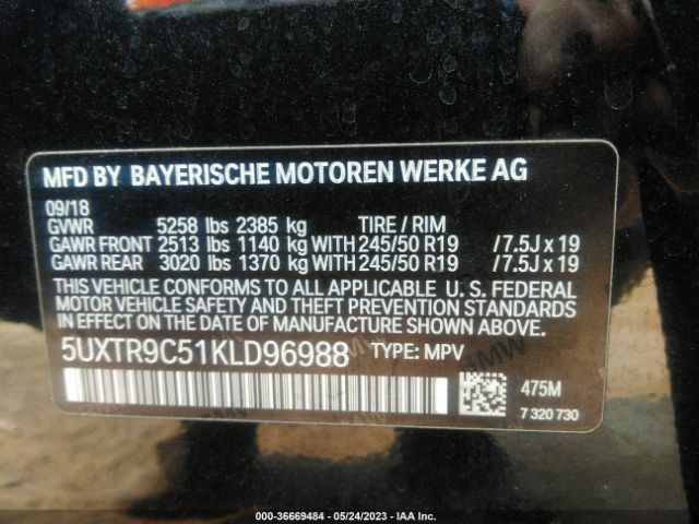 5UXTR9C51KLD96988 BMW X3 Xdrive30i