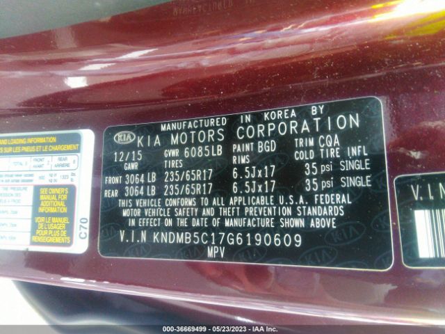 KNDMB5C17G6190609 KIA SEDONA LX