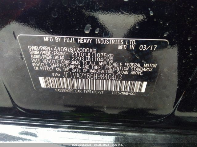 JF1VA2Y66H9840403 Subaru Wrx Sti Limited