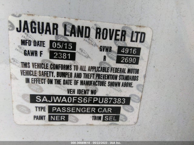 SAJWA0FS6FPU87383 Jaguar Xf I4 T Premium