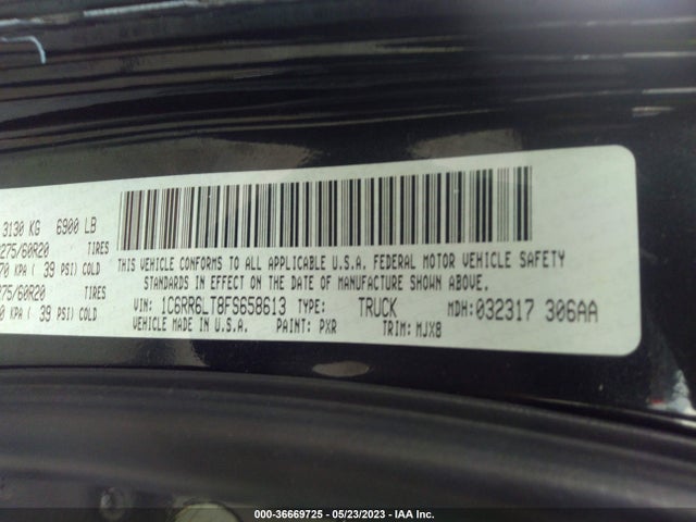 1C6RR6LT8FS658613 RAM 1500 Big Horn