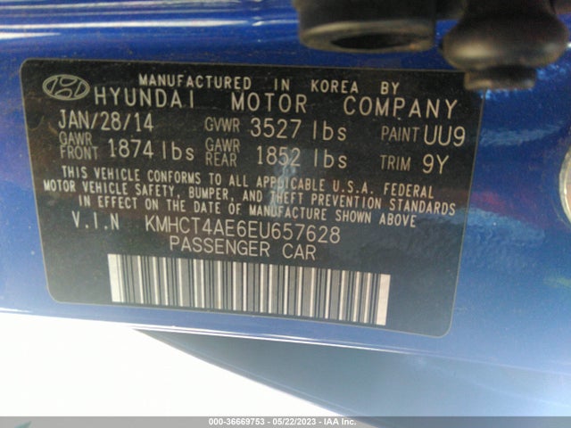 Hyundai ACCENT GLS 2014 KMHCT4AE6EU657628 Image 9