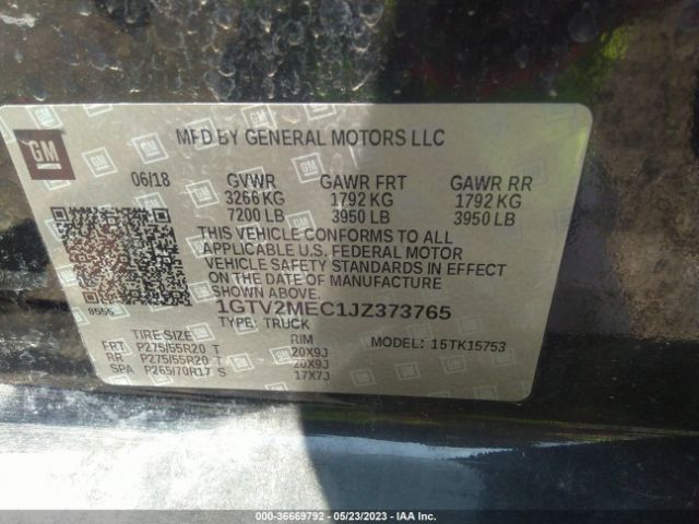 1GTV2MEC1JZ373765 GMC Sierra 1500 Sle