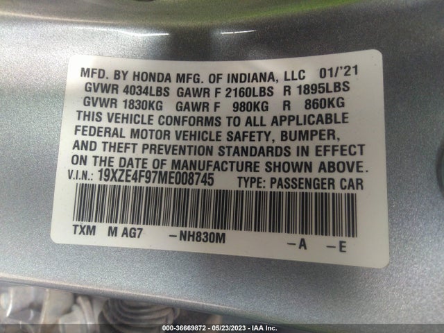Honda Insight Touring 2021 19XZE4F97ME008745 Image 9