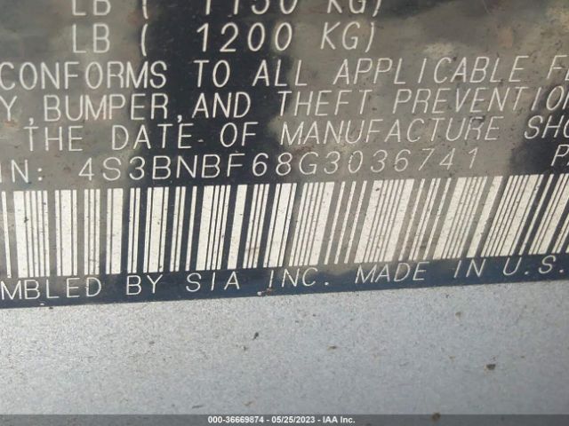 4S3BNBF68G3036741 Subaru Legacy 2.5i Premium