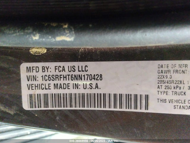 RAM 1500 Limited 2022 1C6SRFHT6NN170428 Image 9