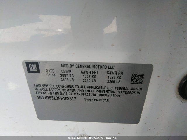 Chevrolet MALIBU LT 2015 1G11D5SL3FF102517 Image 10