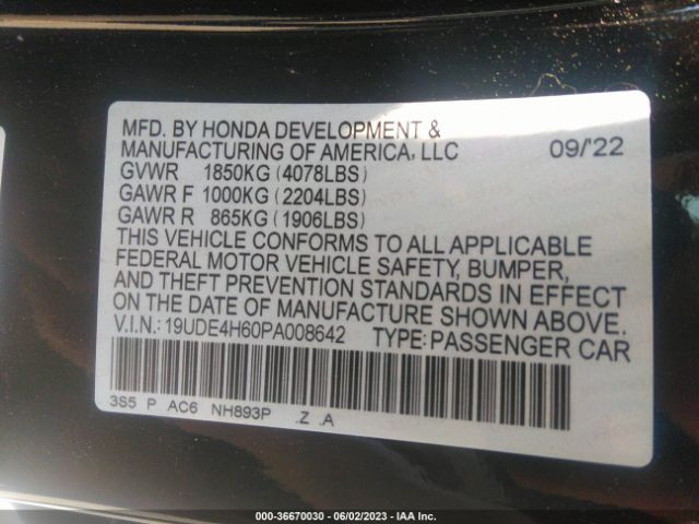 19UDE4H60PA008642 Acura Integra W/a-spec Tech Package
