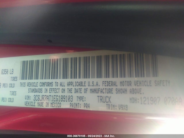 3C6JR7AT1EG189103 RAM 1500 Express
