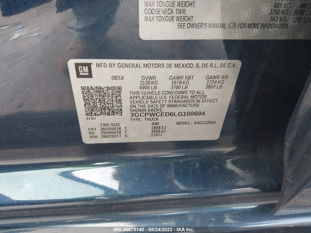 Chevrolet Silverado 1500 Lt 2020 3GCPWCED6LG100694 Image 9