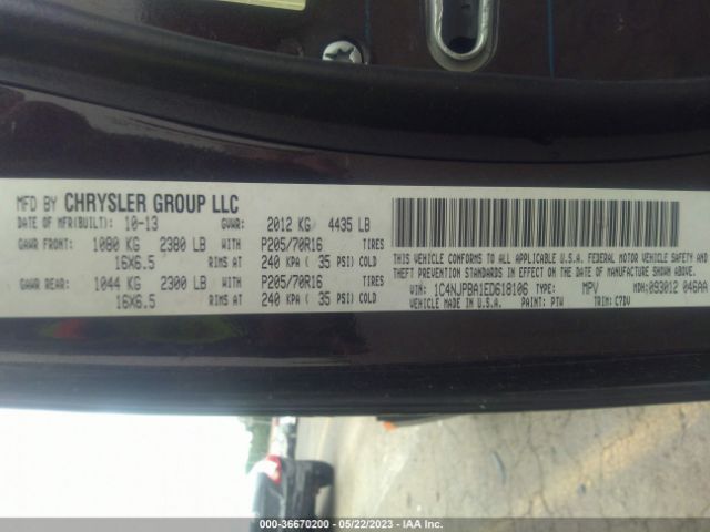 1C4NJPBA1ED618106 Jeep Patriot Sport