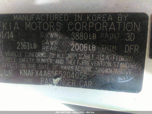 KNAFX4A65E5204056 KIA FORTE LX