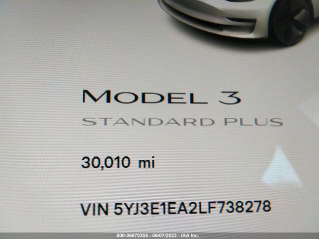 5YJ3E1EA2LF738278 Tesla Model 3 Standard Range