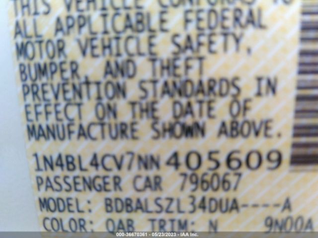 1N4BL4CV7NN405609 Nissan Altima 2.5 Sr