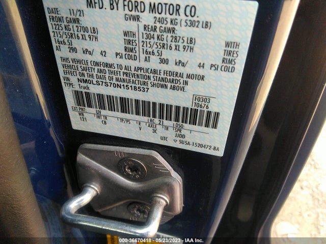 Ford Transit Connect Van Xl 2022 NM0LS7S70N1518537 Image 10