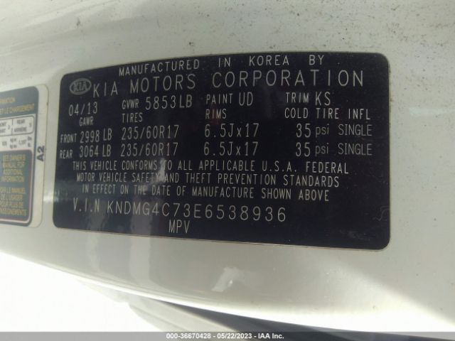 KNDMG4C73E6538936 KIA SEDONA LX