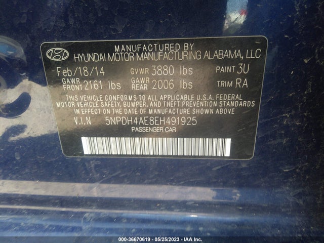 Hyundai ELANTRA SE 2014 5NPDH4AE8EH491925 Image 10