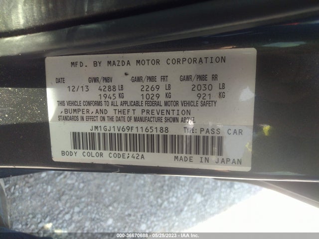 Mazda MAZDA6 2015 JM1GJ1V69F1165188 Image 9