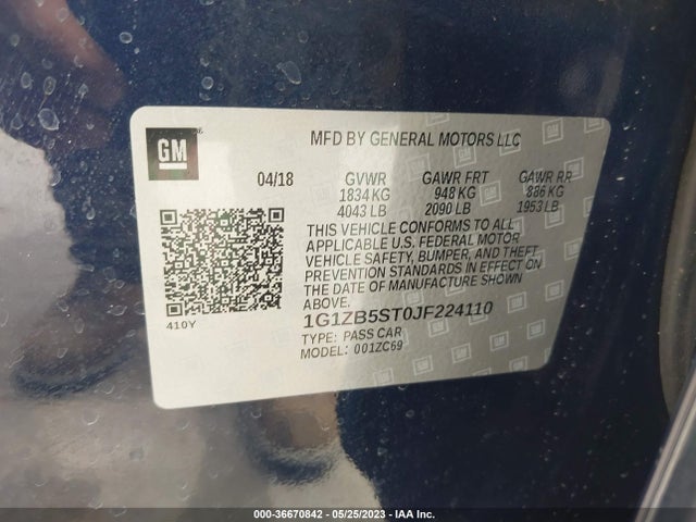 Chevrolet Malibu 1ls 2018 1G1ZB5ST0JF224110 Image 9