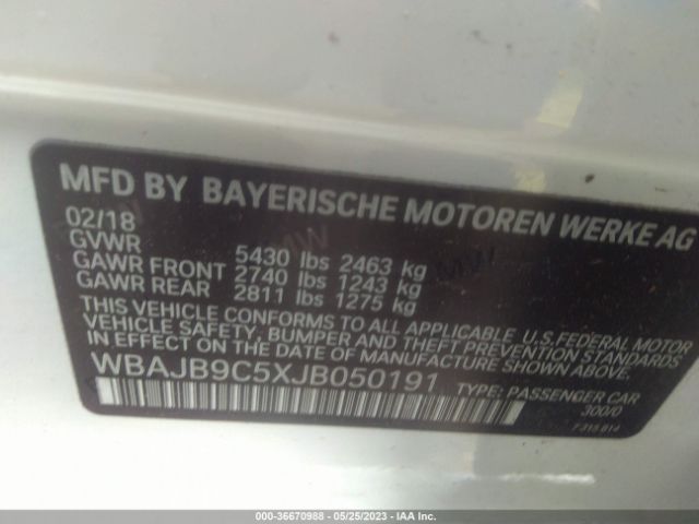WBAJB9C5XJB050191 BMW 5 Series M550i Xdrive