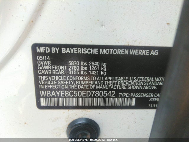 BMW ALPINA B7 2014 WBAYE8C50ED780542 Image 9