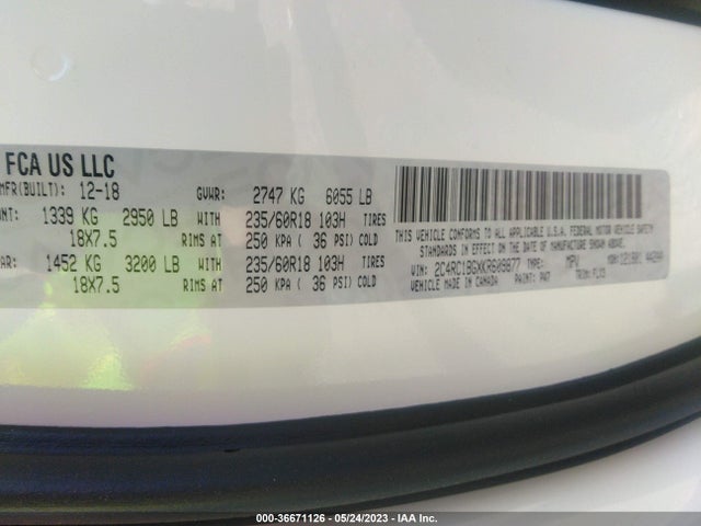 2C4RC1BGXKR609877 Chrysler Pacifica Touring L