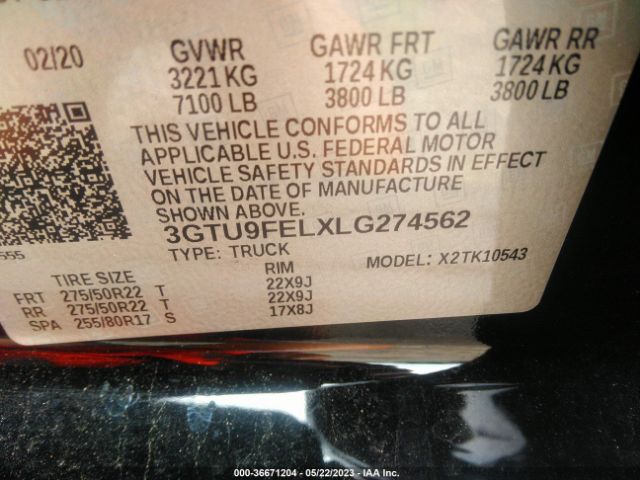 3GTU9FELXLG274562 GMC Sierra 1500 Denali