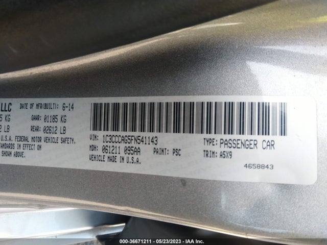 1C3CCCAG5FN541143 Chrysler 200 Limited