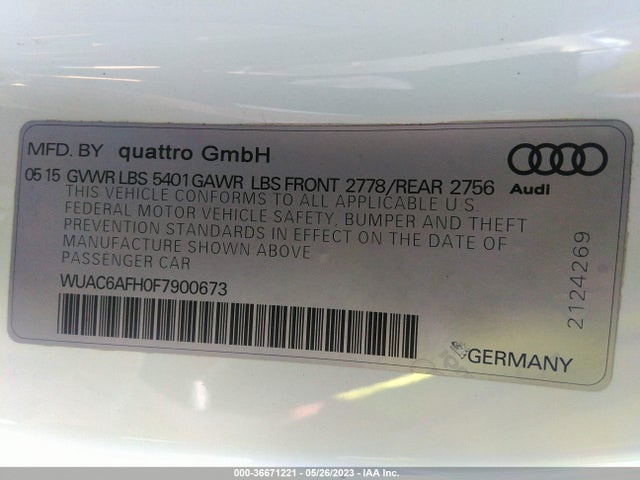 2015 Audi RS 5, VIN: WUAC6AFH0F7900673
