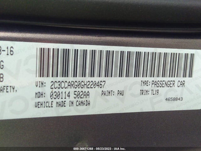 2C3CCARG0GH220467 Chrysler 300 Limited