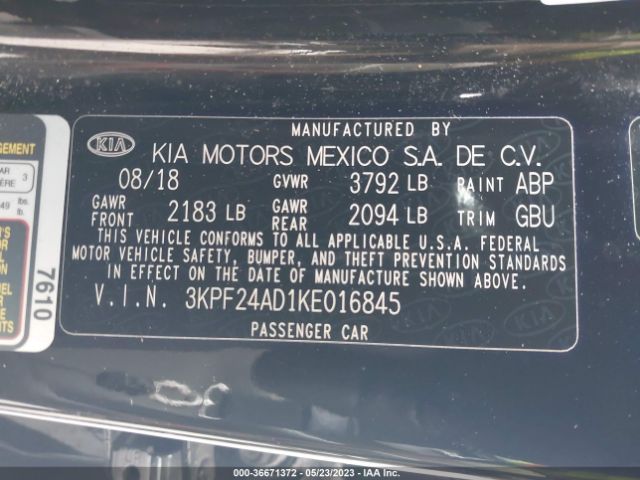 3KPF24AD1KE016845 KIA Forte Lxs