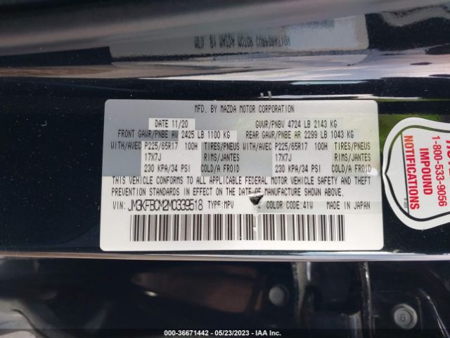 JM3KFBCM2M0339518 Mazda Cx-5 Touring