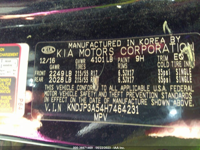 KIA SOUL + 2017 KNDJP3A54H7464231 Image 10
