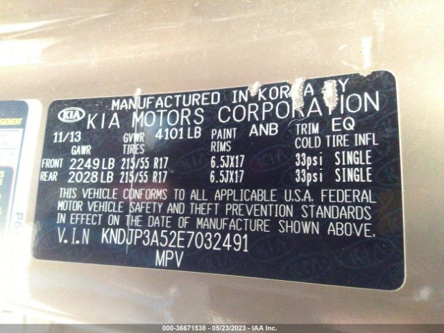 KNDJP3A52E7032491 KIA SOUL +