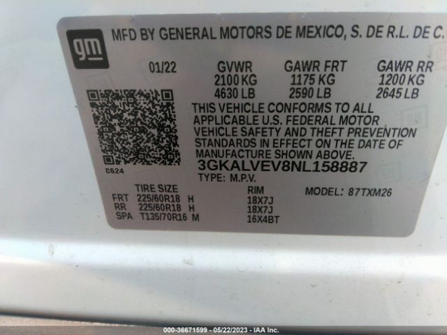 3GKALVEV8NL158887 GMC Terrain Slt