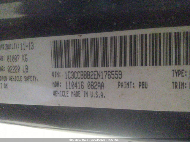 1C3CCBBB2EN176559 Chrysler 200 Touring