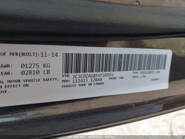 2C3CDZAG8FH724593 Dodge Challenger Sxt