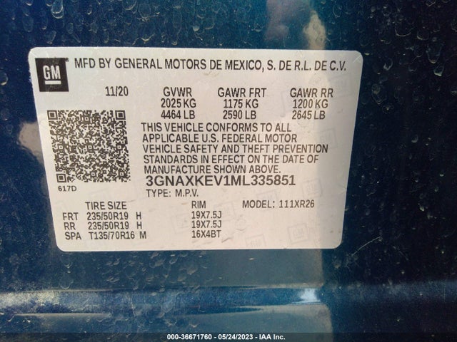 Chevrolet EQUINOX LT 2021 3GNAXKEV1ML335851 Image 9