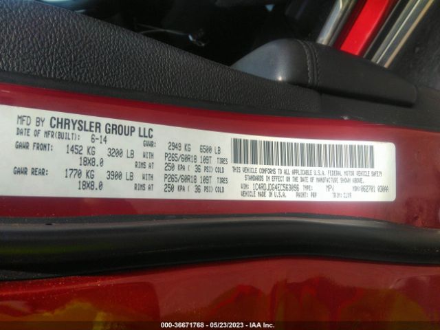 1C4RDJDG4EC563096 Dodge DURANGO LIMITED
