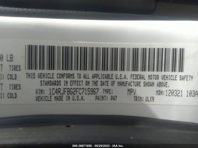 1C4RJFBG2FC715967 Jeep Grand Cherokee Limited