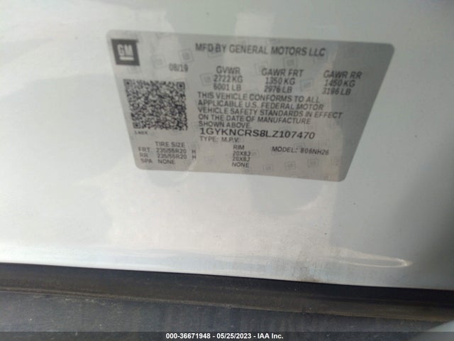 1GYKNCRS8LZ107470 Cadillac Xt5 Premium Luxury Fwd