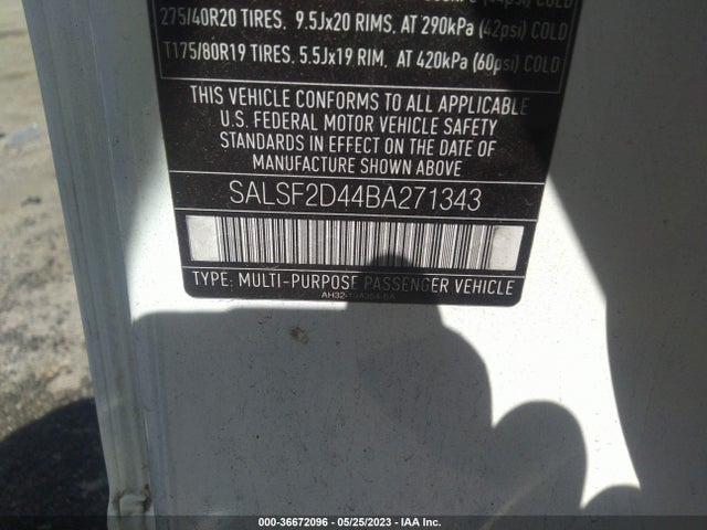 2011 LAND ROVER RANGE ROVER SPORT HSE VIN: SALSF2D44BA271343