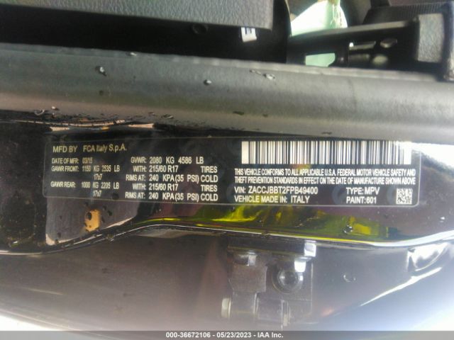 ZACCJBBT2FPB49400 Jeep Renegade Latitude