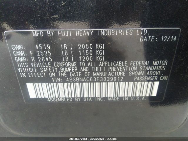 4S3BNAC63F3039012 Subaru Legacy 2.5i Premium