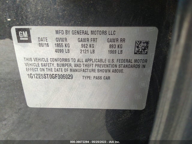 Chevrolet MALIBU LT 2016 1G1ZE5ST0GF306029 Image 9