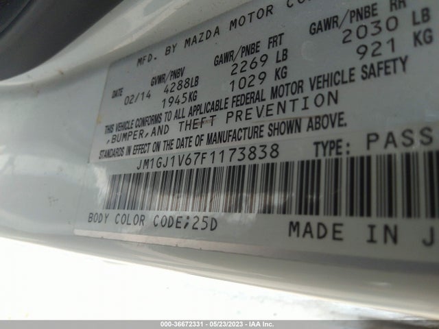 Mazda Mazda6 I Touring 2015 JM1GJ1V67F1173838 Image 9