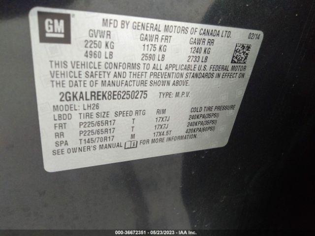 2GKALREK8E6250275 GMC Terrain Sle
