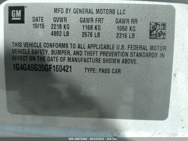 1G4GA5G35GF160421 Buick Lacrosse Base