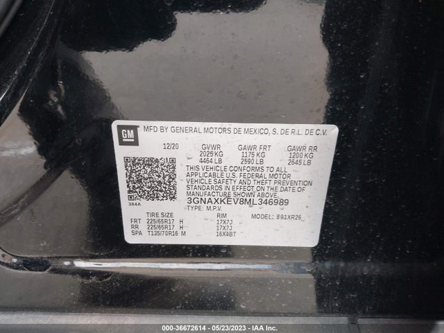 Chevrolet EQUINOX LT 2021 3GNAXKEV8ML346989 Image 10